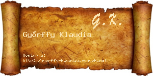 Győrffy Klaudia névjegykártya